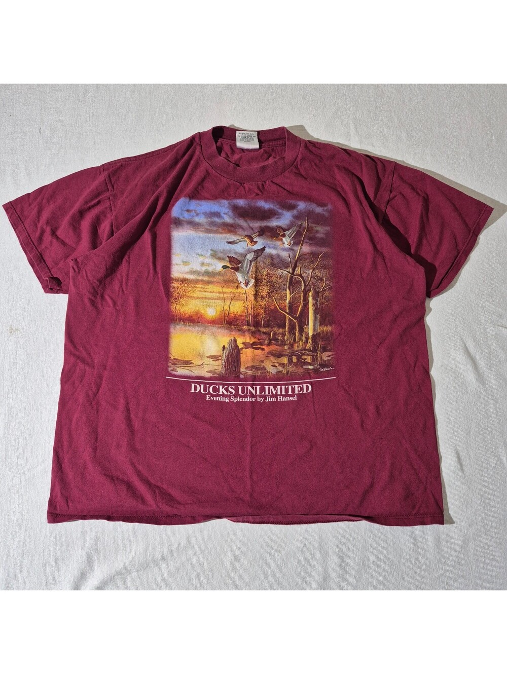 Vintage Ducks Unlimited XL XLarge Evening Splendor Jim Hansel T-shirt